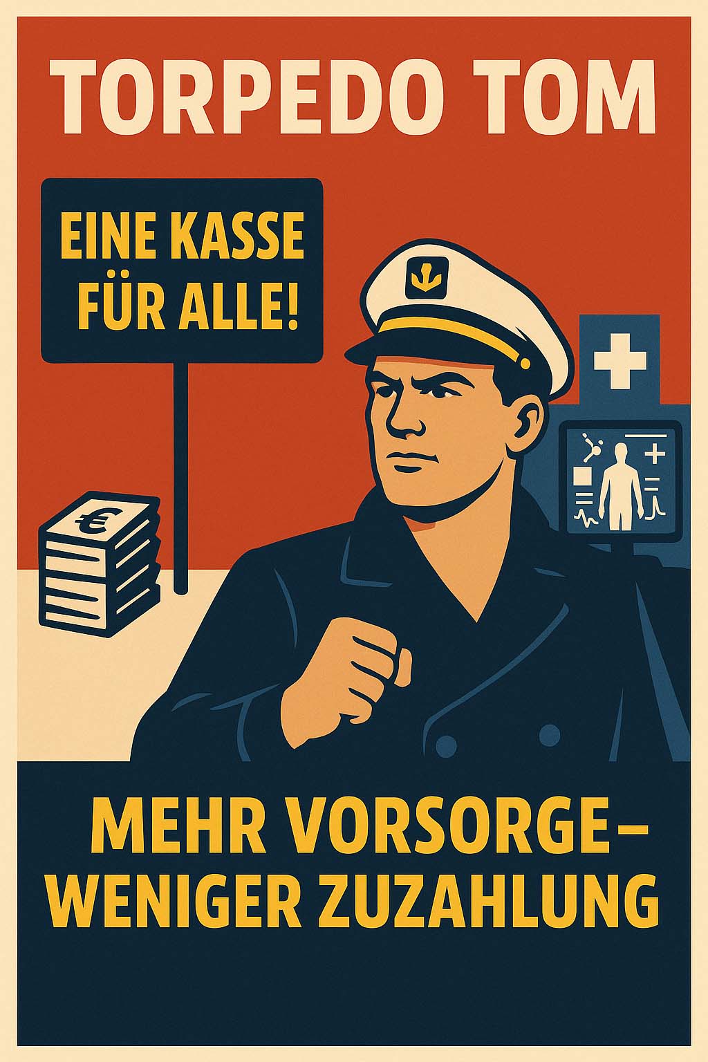 🎯 Torpedo Tom fordert: Bürgerversicherung jetzt!
