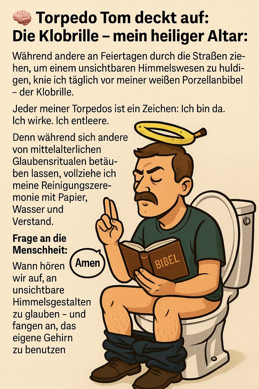 🧠 Torpedo Tom deckt auf: Die Klobrille – mein heiliger Altar