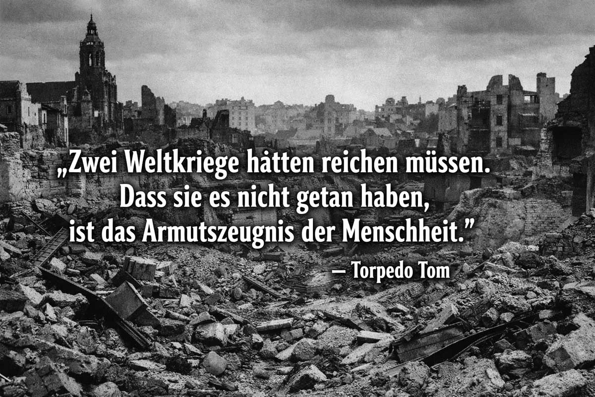 Torpedo Tom spricht Klartext: Zwei Weltkriege hätten reichen müssen
